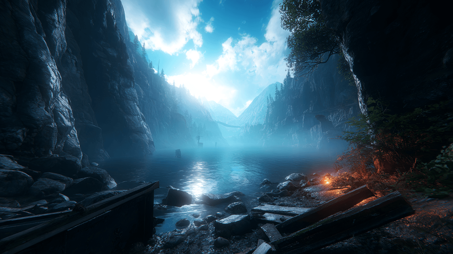 Serene lake environment