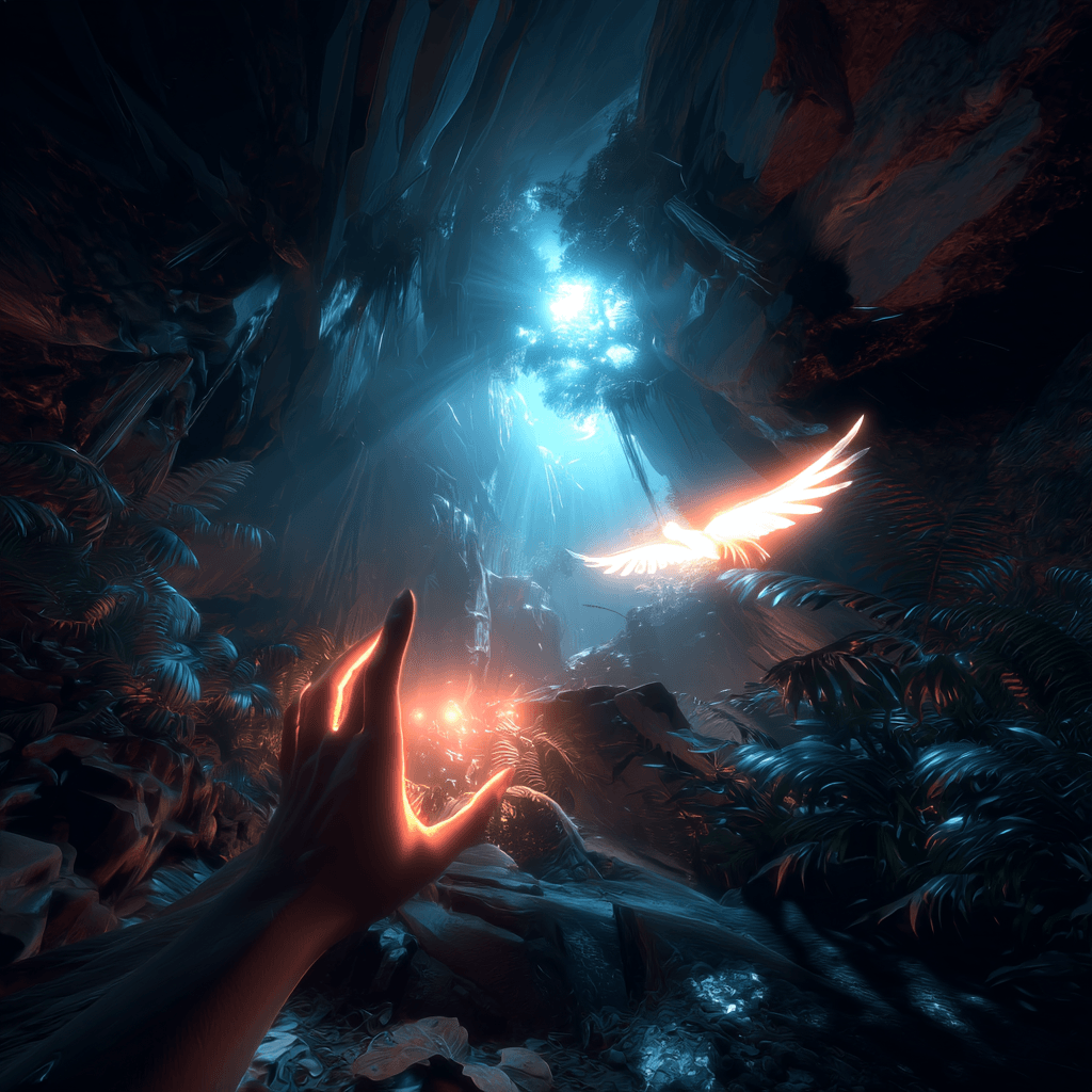 Phoenix illuminating magical battle